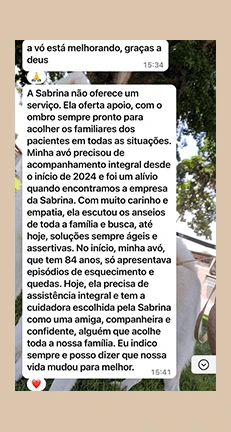 Depoimento de cliente 1 - SK Home Care